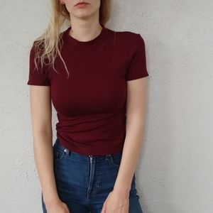 American Apparel Mock Neck Tee
